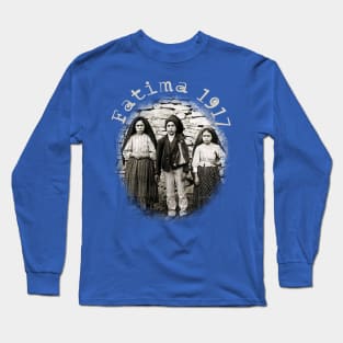 Fatima Children Lucia dos Santos Francisco and Jacinta Marto Virgin Mary Apparition Long Sleeve T-Shirt